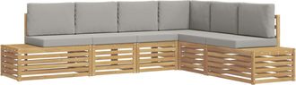 vidaXL 6 Uds. Conjunto De Sof&aacute;s De Exterior Blanco Vidaxl