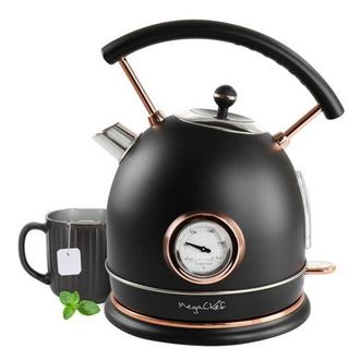 MegaChef 1.9 Quart Half Circle Electric Tea Kettle with Thermostat in Matte Black at Nordstrom