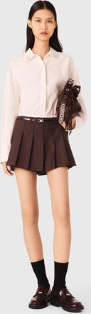 Maje Pleated Skort - Brown - Maje