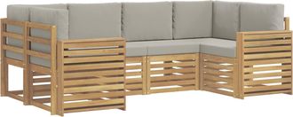 vidaXL Conjunto De Sof&aacute;s De Exterior 6 Uds. Blanco Y Gris Claro Vidaxl