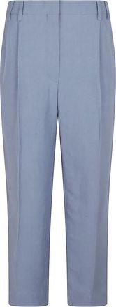 Brunello Cucinelli Gekreukte Broek - Dames - Chinos - Blauw - S - Broeken
