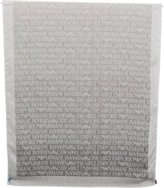 Emporio Armani Scarves, male, Gray, Size: ONE SIZE Logo Scarf