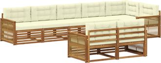 vidaXL Conjunto De Sof&aacute;s De Exterior 8 Uds. Natural Y Crema Vidaxl