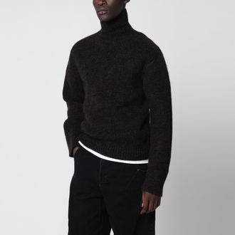 Entire studios High Neck Zip sweater in ribbed wool blend