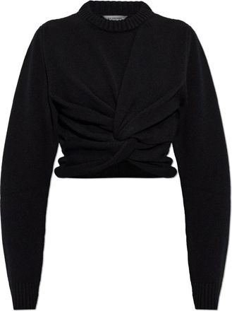 Balenciaga Jersey de lana drapeado - Knitwear - Mujer - Negro - XS