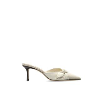 Jimmy Choo London Livi 65 Heeled Mules - Dames - Muiltjes - Beige - 41 EU - Leer - Schoenen