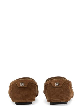 Dolce & Gabbana Leather Driver Loafer - Beige