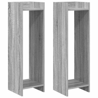vidaXL Soporte De Plantas 2 Pcs Gris Sonoma 30 X 30 X 100 Cm Vidaxl