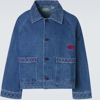 Bode Embroidered wool and cotton denim jacket