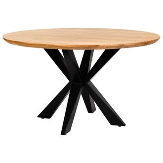 Wanderlust Deco Mesa de comedor redonda borde suizo de madera de acacia d130x77