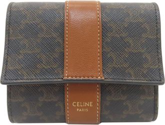 Celine Brown Pvc Wallet (Tri-Fold) (Pre-Owned)
