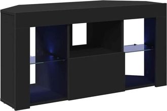 vidaXL Corner LED TV Cabinet Black 101 x 40 x 50 cm Engineered Wood vidaXL
