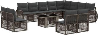 vidaXL Conjunto De Sof&aacute;s De Jard&iacute;n 13 Uds. Gris Y Gris Oscuro Vidaxl