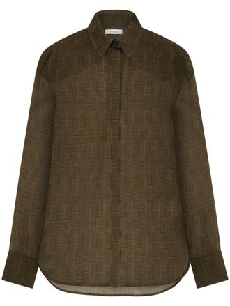Ferragamo Camicia con monogramma - Verde