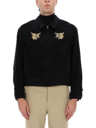 Visvim Black Silk Norad Blouson Bomber Jacket