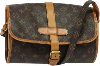 Louis Vuitton Tweedehands Canvas Louis Vuitton tassen - Dames - Vintage Schoudertas - Bruin - ONE Size - Leer - Vintage