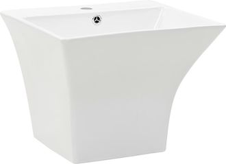 vidaXL Lavabo De Pared De Cer&aacute;mica Blanco 500x450x410 Mm Vidaxl