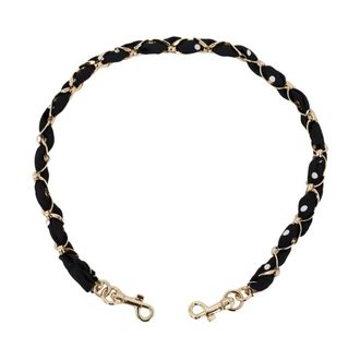 Dolce & Gabbana Bag Accessories, female, Black, Size: ONE SIZE Bejeweled chain strap
