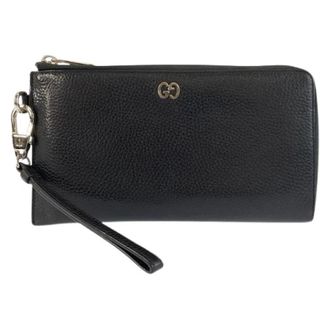 Gucci Pre-owned GG Metal Leder Lange Portemonnee - Heren - Vintage Clutch - Zwart - ONE Size - Leer - Vintage