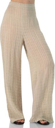 Ivonne Wide-Leg Elastic Waist Pants in Ivory at Nordstrom, Size 12