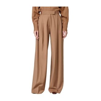 Mar De Margaritas Wide Trousers, female, Brown, S, Wide Trousers Modello con pences