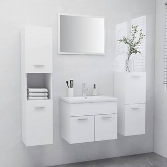 Berkfield Home Bathroom Furniture Set White Engineered Wood