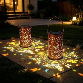 OEM Juego De 2 Faroles Solares Para Exteriores, Iluminaci&oacute;n Impermeable Para Jard&iacute;n, Ip65, Decoraci&oacute;n Para Balc&oacute;n Y Patio