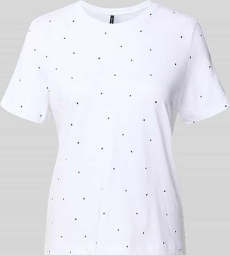 Vero Moda Shaped Fit T-Shirt aus reiner Baumwolle Modell PAULINA AOP in Weiss, Gr&ouml;&szlig;e XL