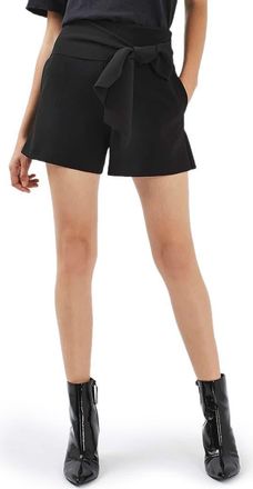 Topshop Tie Waist Shorts in Black at Nordstrom, Size 2 Us