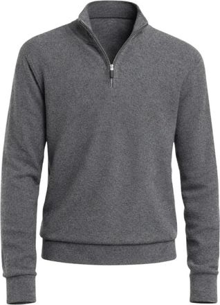 Ermenegildo Zegna Gebreide trui met rolkraag - Heren - Vesten met rits - Grijs - 3XL - Hoodies & sweatvesten