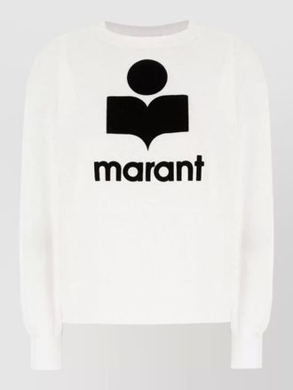 Isabel Marant linen crew neck knit sweatshirt ribbed