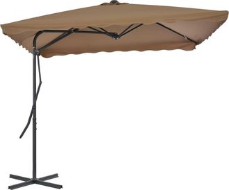 vidaXL Sombrilla De Jard&iacute;n Con Palo De Acero Taupe 250x250 Cm Vidaxl