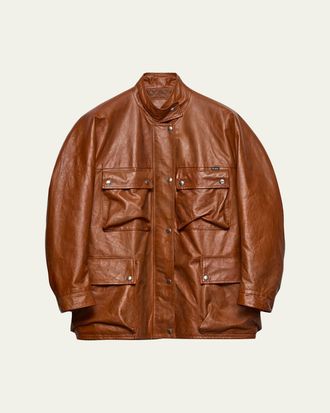 Prada Vitello Leather Old Utility Jacket