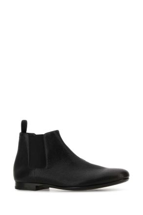 Prada Mens Black Leather Ankle Boots Nero Stivali