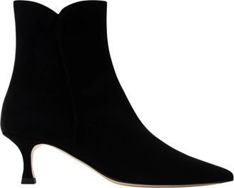 Parall&egrave;le Lido Enkellaarsjes - Dames - Laarzen met Hak - Zwart - 38 1/2 EU - Leer - Schoenen
