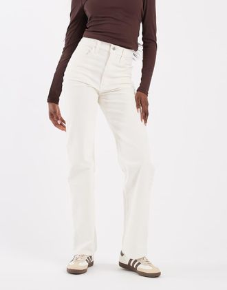 Levi's jeans dritti a tutta lunghezza Ribcage bianchi-Bianco