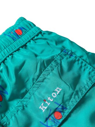 Kiton Logo-Print Swim Shorts - Teal