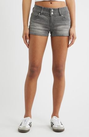 YMI Flap Pocket Denim Shorts in Grey at Nordstrom, Size 11