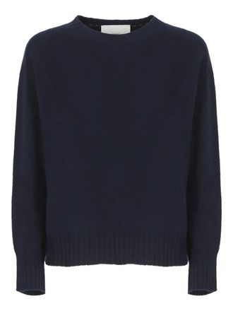 VANISÉ ribbed-trim sweater - women - Merino/Cashmere - 42 - Blue