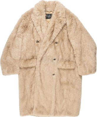 Balenciaga faux-fur double-breasted coat - Neutrals