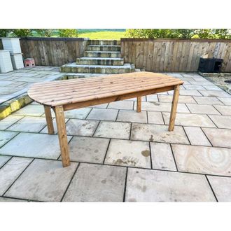 Charles Taylor Trading Charles Taylor 7ft Rounded Edge Rectangular Wooden Outdoor Dining Table