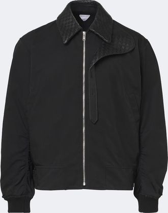 Bottega Veneta Chaqueta de sarga con piel Intrecciato