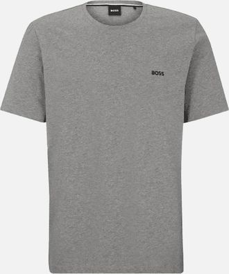 HUGO BOSS Mens Luxe Jersey Crew-Neck T-Shirt, Medium Grey Melange - Size: 42