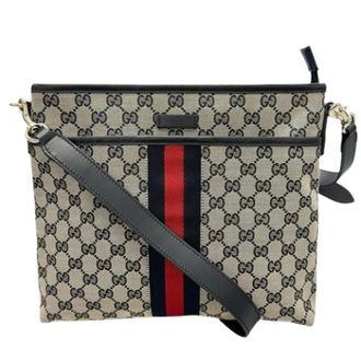 Gucci Pre-owned Cross Body Bags, female, Multicolor, Size: ONE SIZE Pre-owned Vintage Canvas Shoulder Bag