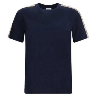 Burberry Check Trim Cotton T-shirt, Size Medium