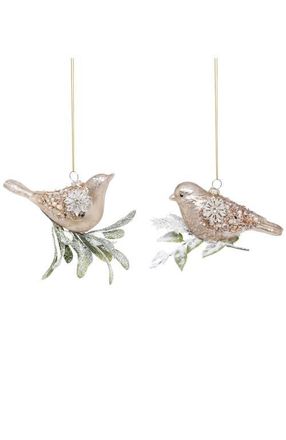 Mark Roberts Glittered Bird Ornament, Set of 6 in Champagne at Nordstrom