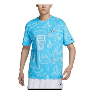 Nike Max90 Allover Print Basketball T-Shirt Blue DZ2699-416