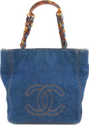 Chanel Denim Blue Denim Tote Bag (Pre-Owned)
