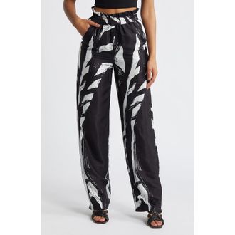 Diarrablu Leer Suto Print Palazzo Pants in Black at Nordstrom Rack, Size X-Small