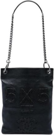 Chanel Pre-owned Vintage Satchel Bag - Dames - Vintage Schoudertas - Zwart - ONE Size - Leer - Vintage